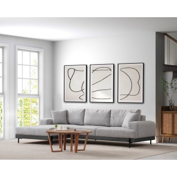 Corner Sofa Eti Black Left - Grey Grey