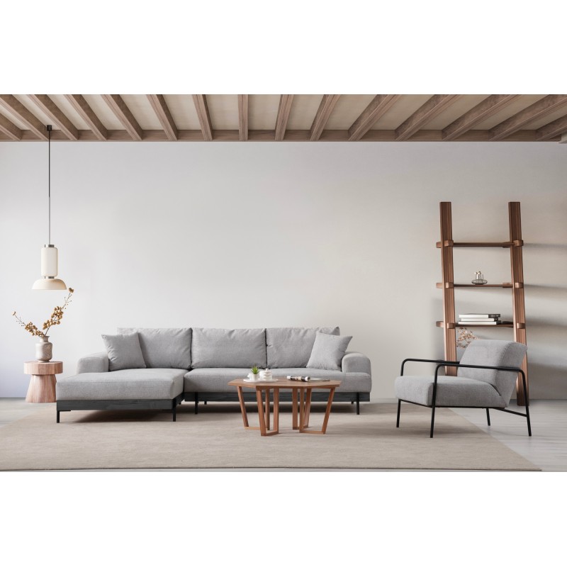 Corner Sofa Eti Black Left - Grey Grey