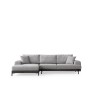 Corner Sofa Eti Black Left - Grey Grey