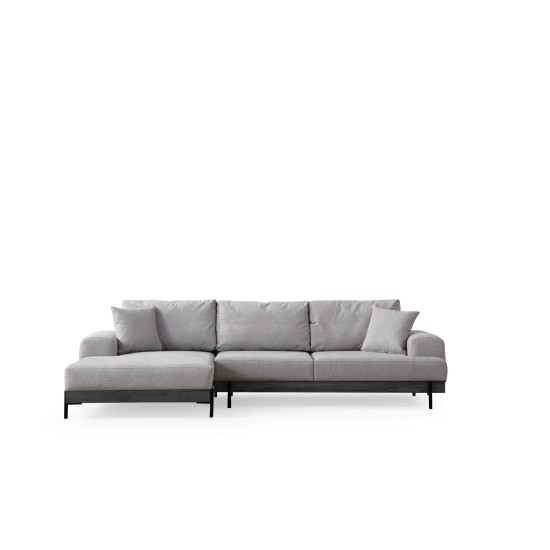 Corner Sofa Eti Black Left - Grey Grey Corner Sofa Eti Black Left - Grey Grey