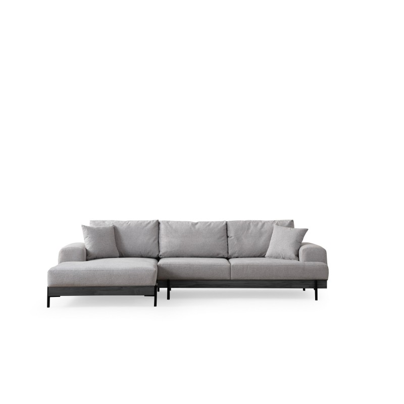 Corner Sofa Eti Black Left - Grey Grey