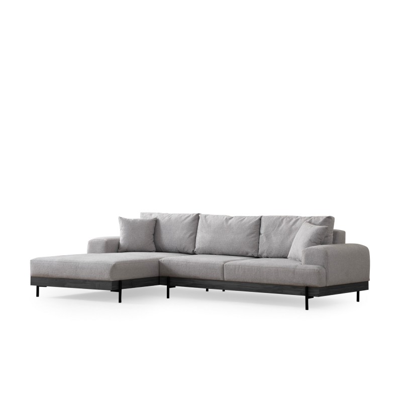 Corner Sofa Eti Black Left - Grey Grey