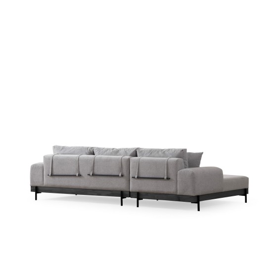 Corner Sofa Eti Black Left - Grey Grey Corner Sofa Eti Black Left - Grey Grey