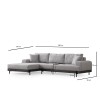 Corner Sofa Eti Black Left - Grey Grey