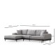 Corner Sofa Eti Black Left - Grey Grey Corner Sofa Eti Black Left - Grey Grey