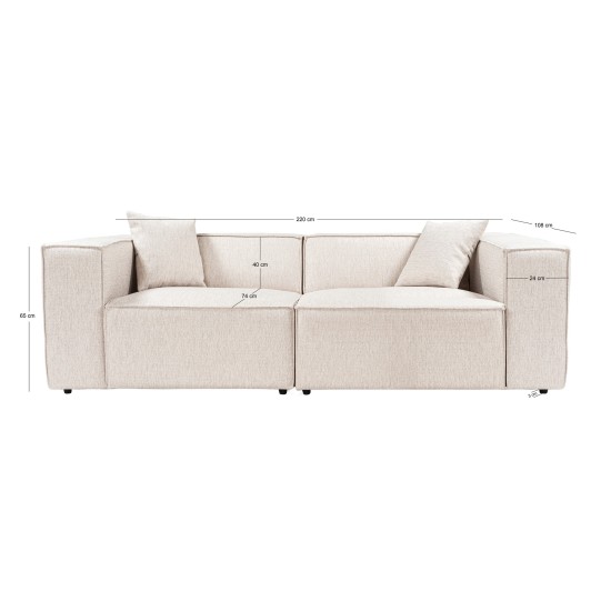Διθέσιος Καναπές Lora - Χρώμα Ανοιχτό Καφέ - 220x180x65εκ Διθέσιος Καναπές Lora - Χρώμα Ανοιχτό Καφέ - 220x180x65εκ
