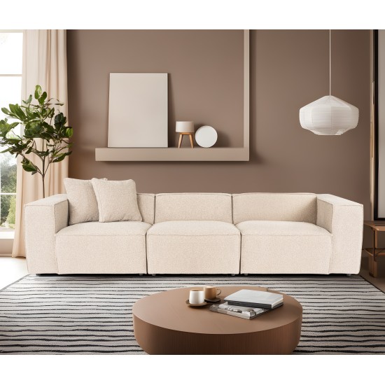 Τριθέσιος Καναπές Lora - Χρώμα Peach - 303x108x65εκ