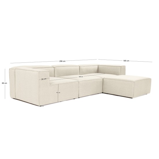 Corner Sofa Fora - Ecru Ecru Atelier del Sofa Corner Sofa Fora - Ecru Ecru