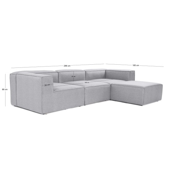 Corner Sofa Fora - Grey Grey Corner Sofa Fora - Grey Grey