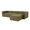 Γωνιακός Καναπές - Fora - Χρώμα Πράσινο - 296x185x66
