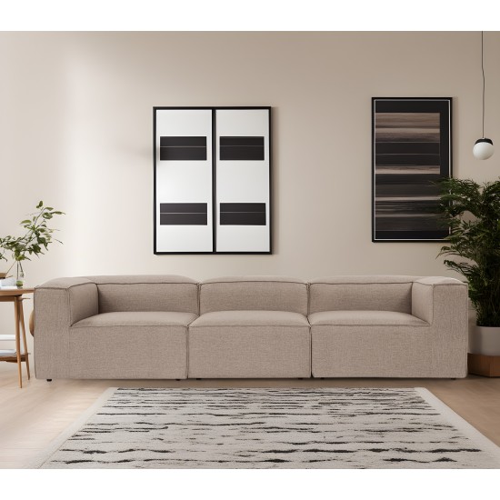 Τριθέσιος Καναπές - Fora - Χρώμα Καφέ - 296x248x66εκ