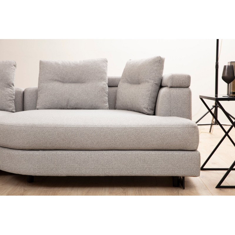 Γωνιακός Καναπές Αριστερή Γωνία - Padova - Χρώμα Light Grey - 385x200x70εκ
