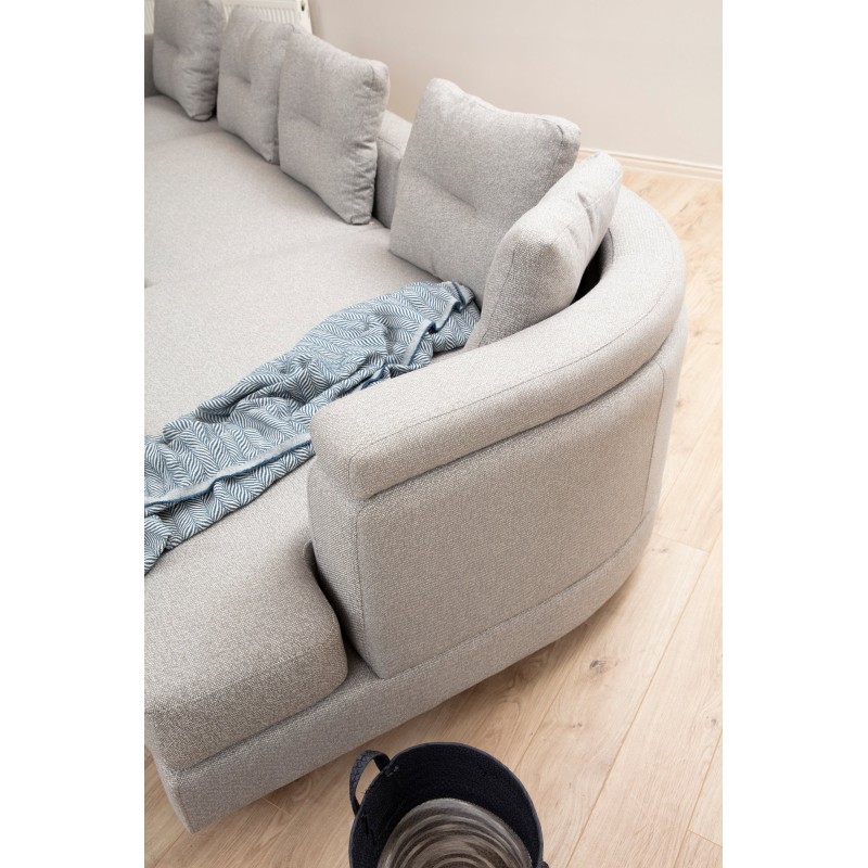 Γωνιακός Καναπές Αριστερή Γωνία - Padova - Χρώμα Light Grey - 385x200x70εκ