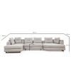 Γωνιακός Καναπές Αριστερή Γωνία - Padova - Χρώμα Light Grey - 385x200x70εκ