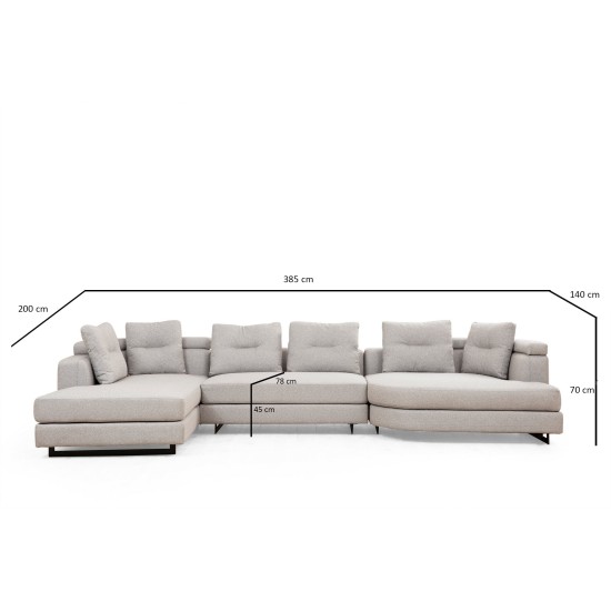 Corner Sofa Padova Corner-2-Left - Light Grey Light Grey Corner Sofa Padova Corner-2-Left - Light Grey Light Grey