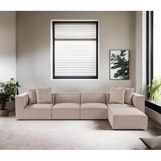 Corner Sofa Sora (L1-O1-O1-1R-POUFFE ) - Sand Beige Sand Beige Atelier del Sofa Corner Sofa Sora (L1-O1-O1-1R-POUFFE ) - Sand Beige Sand Beige