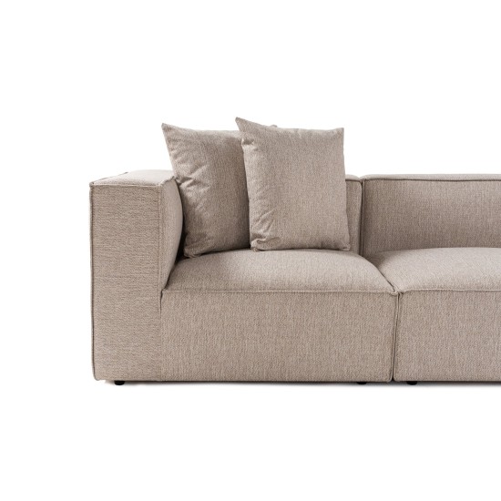 Corner Sofa Sora (L1-O1-O1-1R-POUFFE ) - Sand Beige Sand Beige Atelier del Sofa Corner Sofa Sora (L1-O1-O1-1R-POUFFE ) - Sand Beige Sand Beige