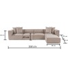 Atelier del Sofa Corner Sofa Sora (L1-O1-O1-1R-POUFFE ) - Sand Beige Sand Beige