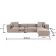 Corner Sofa Sora (L1-O1-O1-1R-POUFFE ) - Sand Beige Sand Beige Atelier del Sofa Corner Sofa Sora (L1-O1-O1-1R-POUFFE ) - Sand Beige Sand Beige