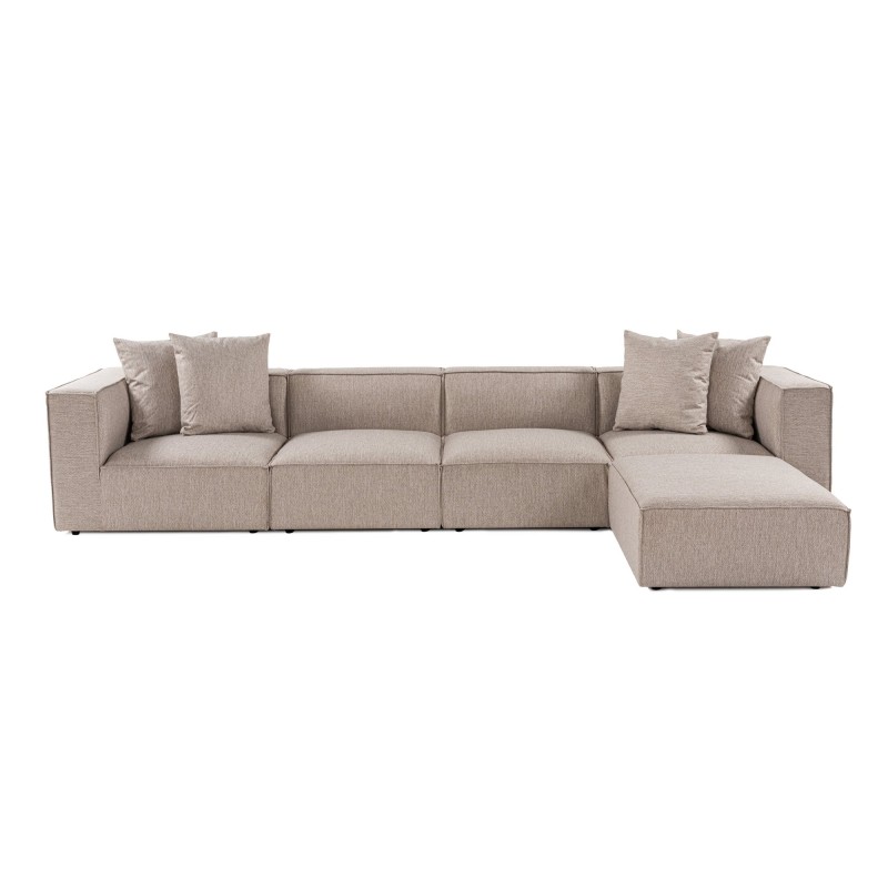 Atelier del Sofa Corner Sofa Sora (L1-O1-O1-1R-POUFFE ) - Sand Beige Sand Beige