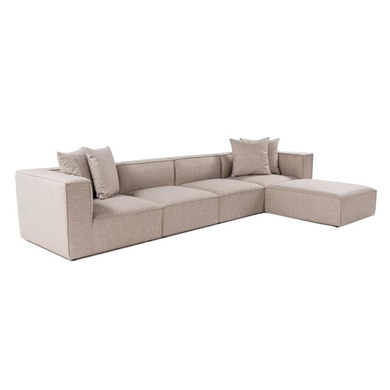Atelier del Sofa Corner Sofa Sora (L1-O1-O1-1R-POUFFE ) - Sand Beige Sand Beige