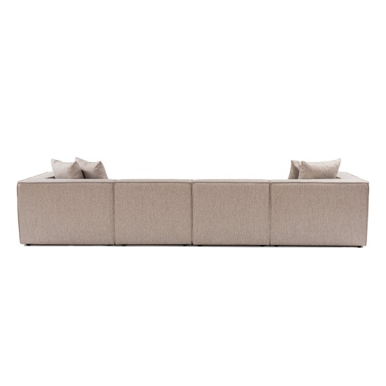 Corner Sofa Sora (L1-O1-O1-1R-POUFFE ) - Sand Beige Sand Beige Atelier del Sofa Corner Sofa Sora (L1-O1-O1-1R-POUFFE ) - Sand Beige Sand Beige