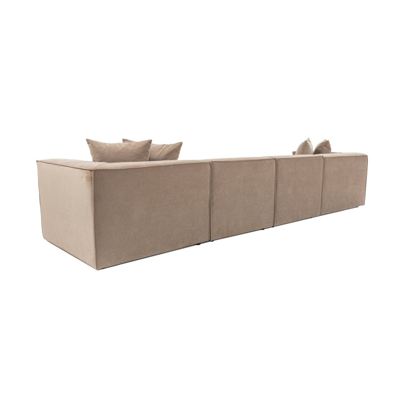 Atelier del Sofa Corner Sofa Sora (L1-O1-O1-1R-POUFFE ) - Cappuccino Cappuccino