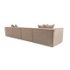 Atelier del Sofa Corner Sofa Sora (L1-O1-O1-1R-POUFFE ) - Cappuccino Cappuccino