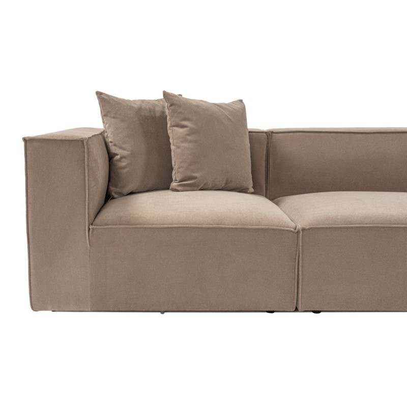 Atelier del Sofa Corner Sofa Sora (L1-O1-O1-1R-POUFFE ) - Cappuccino Cappuccino