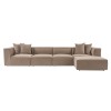 Atelier del Sofa Corner Sofa Sora (L1-O1-O1-1R-POUFFE ) - Cappuccino Cappuccino