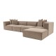 Atelier del Sofa Corner Sofa Sora (L1-O1-O1-1R-POUFFE ) - Cappuccino Cappuccino