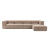 Atelier del Sofa Corner Sofa Sora (L1-O1-O1-1R-POUFFE ) - Cappuccino Cappuccino
