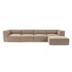 Atelier del Sofa Corner Sofa Sora (L1-O1-O1-1R-POUFFE ) - Cappuccino Cappuccino