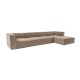 Atelier del Sofa Corner Sofa Sora (L1-O1-O1-1R-POUFFE ) - Cappuccino Cappuccino