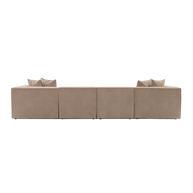 Atelier del Sofa Corner Sofa Sora (L1-O1-O1-1R-POUFFE ) - Cappuccino Cappuccino