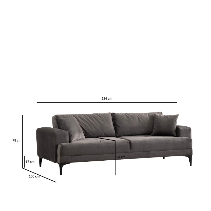 3-Seat Sofa Astana 3 Seater - Anthracite Anthracite