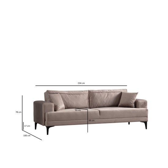 3-Seat Sofa Astana 3 Seater- Beige Beige Atelier del Sofa 3-Seat Sofa Astana 3 Seater- Beige Beige