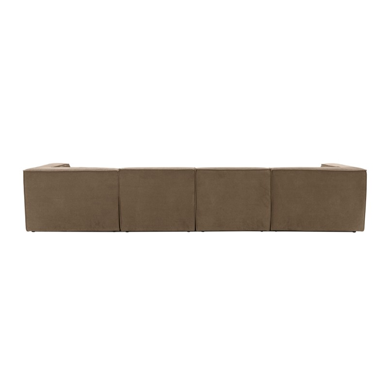 Γωνιακός Καναπές Sora (L1-O1-O1-1R-POUFFE ) - Χρώμα Καφέ - 430x102x75εκ - Δώρο το Πουφ