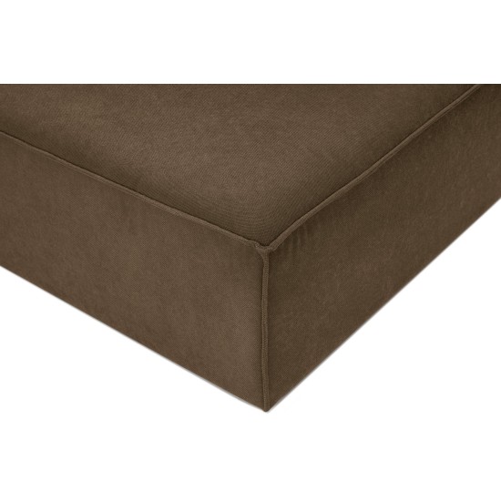 Γωνιακός Καναπές Sora (L1-O1-O1-1R-POUFFE ) - Χρώμα Καφέ - 430x102x75εκ - Δώρο το Πουφ