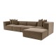 Γωνιακός Καναπές Sora (L1-O1-O1-1R-POUFFE ) - Χρώμα Καφέ - 430x102x75εκ - Δώρο το Πουφ