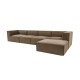 Γωνιακός Καναπές Sora (L1-O1-O1-1R-POUFFE ) - Χρώμα Καφέ - 430x102x75εκ - Δώρο το Πουφ
