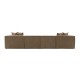 Γωνιακός Καναπές Sora (L1-O1-O1-1R-POUFFE ) - Χρώμα Καφέ - 430x102x75εκ - Δώρο το Πουφ