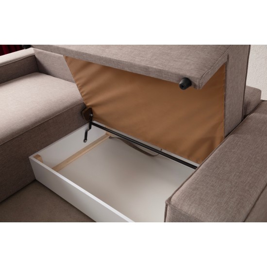 Corner Sofa-Bed Pırlo Corner Left - Brown Brown Corner Sofa-Bed Pırlo Corner Left - Brown Brown