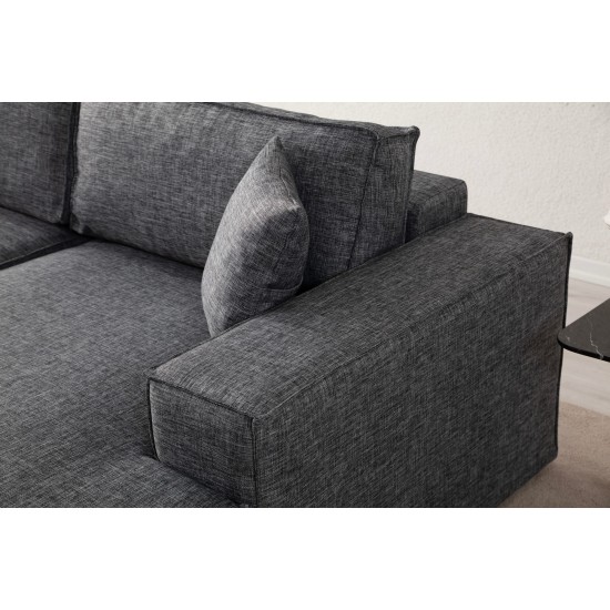 Corner Sofa-Bed Pırlo Corner Right - Dark Grey Dark Grey Corner Sofa-Bed Pırlo Corner Right - Dark Grey Dark Grey