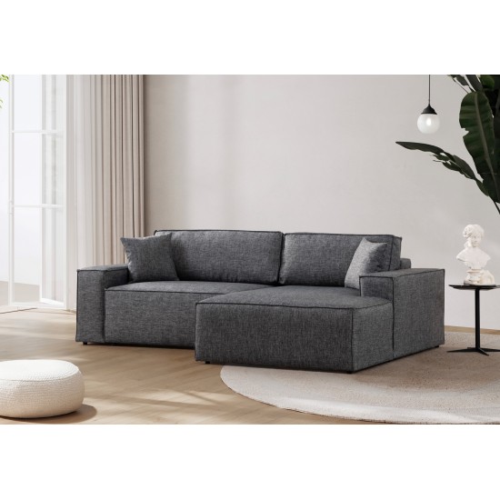 Corner Sofa-Bed Pırlo Corner Right - Dark Grey Dark Grey Corner Sofa-Bed Pırlo Corner Right - Dark Grey Dark Grey