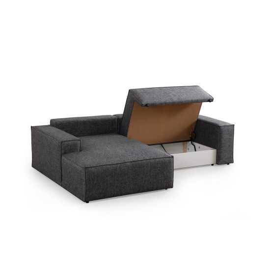Corner Sofa-Bed Pırlo Corner Left - Dark Grey Dark Grey Corner Sofa-Bed Pırlo Corner Left - Dark Grey Dark Grey
