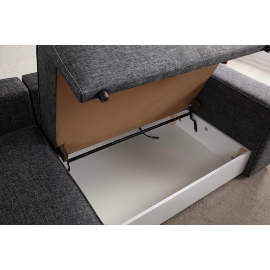 Corner Sofa-Bed Pırlo Corner Left - Dark Grey Dark Grey Corner Sofa-Bed Pırlo Corner Left - Dark Grey Dark Grey