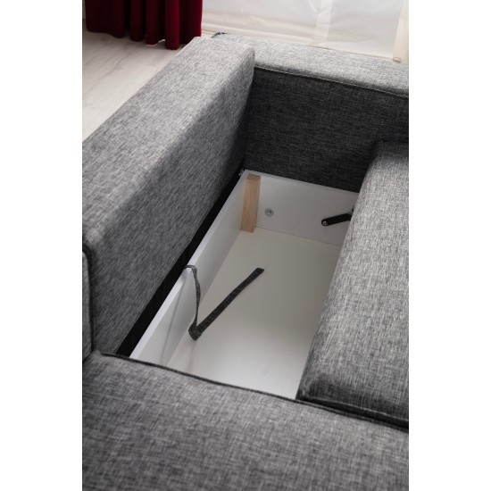 Corner Sofa-Bed Pırlo Corner Left - Dark Grey Dark Grey Corner Sofa-Bed Pırlo Corner Left - Dark Grey Dark Grey