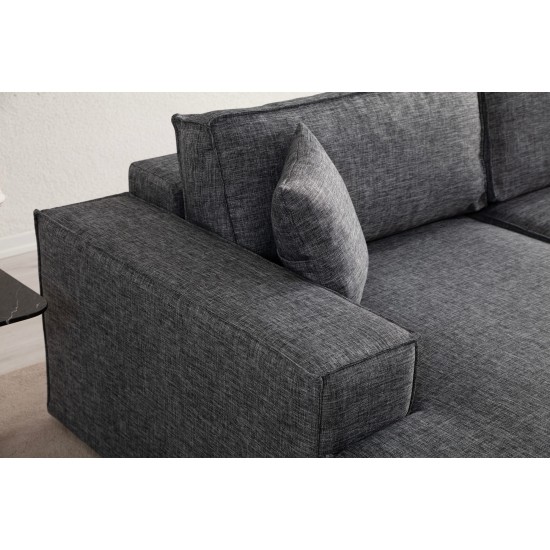 Corner Sofa-Bed Pırlo Corner Left - Dark Grey Dark Grey Corner Sofa-Bed Pırlo Corner Left - Dark Grey Dark Grey