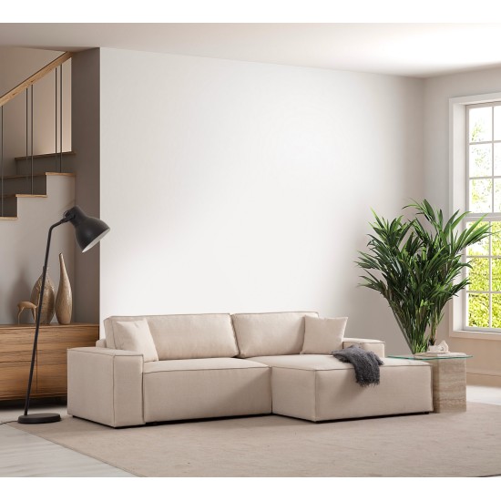 Corner Sofa-Bed Pırlo Corner Right - Ecru Ecru Corner Sofa-Bed Pırlo Corner Right - Ecru Ecru